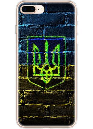 Чохол силіконовий з картинкою на iphone 7 plus (патріотичний, герб україни)