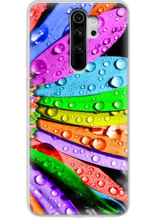 Чехол силиконовый с картинкой на xiaomi redmi note 8 pro (цветные листья)