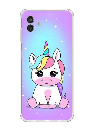Чехол с утолщёнными углами на samsung galaxy m13 5g :: единорог (принт 103)