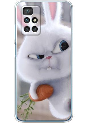 Чохол силіконовий з картинкою на xiaomi redmi 10 (кролик сніжок)