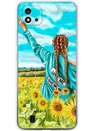 Чохол силіконовий з картинкою на realme c11 2021 (патріотичний, дівчинка українка)