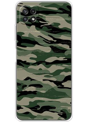 Чехол силиконовый с картинкой на samsung galaxy a22 5g (a226) (патриотический, камуфляж)