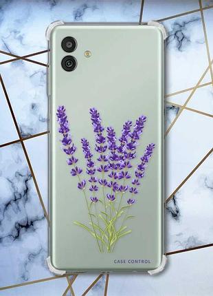Чохол з потовщеними кутами на samsung galaxy m13 5g лаванда (принт 28)