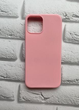 Силиконовый матовый чехол для iphone 12 / 12 pro (6.1) розовый