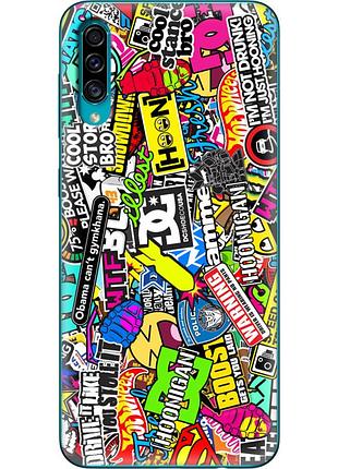 Чохол силіконовий з картинкою на samsung galaxy a50 (a505) (кольорові наклейки)