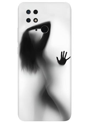 Чохол на xiaomi redmi 10с рельефный дизайн силует дівчини принт 66