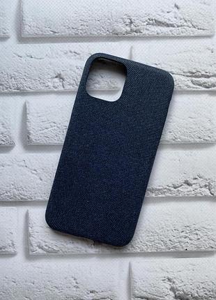 Силиконовый чехол, обтянут тканью, для iphone 11 pro (5.8) синий