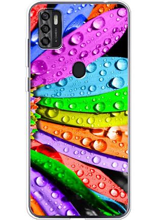 Чехол силиконовый с картинкой на zte blade a7s 2020 (цветные листья)