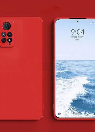 Матовый чехол на xiaomi redmi note 11 / 11s красный микрофибра