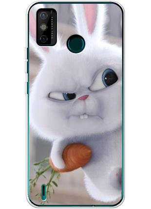 Чохол силіконовий з картинкою на tecno spark 6 go (кролик сніжок)