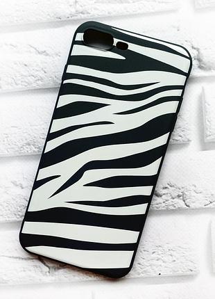 Матовый чехол на apple iphone 7 plus/8 plus :: зебра (принт 91)