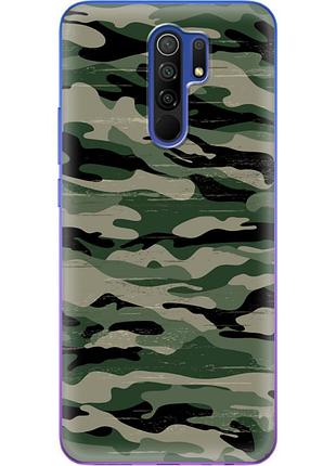 Чехол силиконовый с картинкой на xiaomi redmi 9 (патриотический, камуфляж)