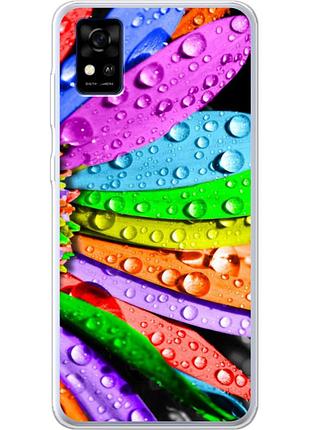 Чехол силиконовый с картинкой на zte blade a31 (цветные листья)
