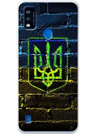 Чехол силиконовый с картинкой на zte blade a51 (патриотический, герб украины)