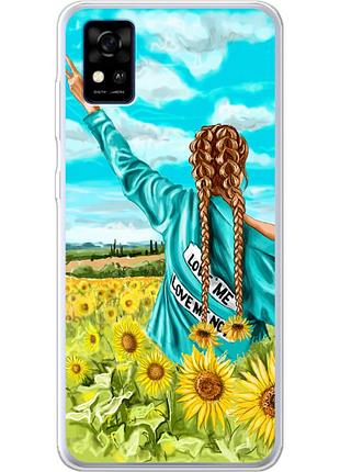 Чехол силиконовый с картинкой на zte blade a31 (патриотический, девушка украинка)