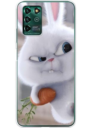 Чехол силиконовый с картинкой на zte blade v30 vita (кролик снежок)