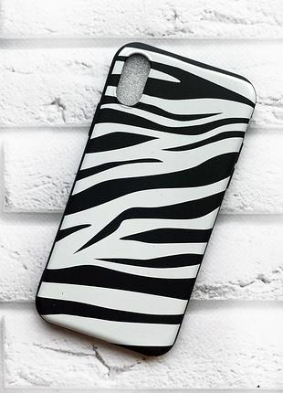 Чехол на iphone x / xs :: зебра (принт 91) черный