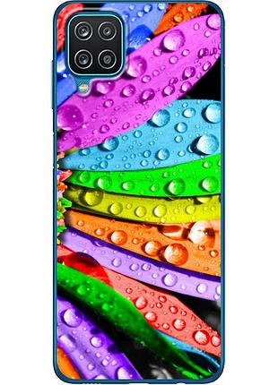 Чехол силиконовый с картинкой на samsung galaxy m12 (m127) (цветные листья)