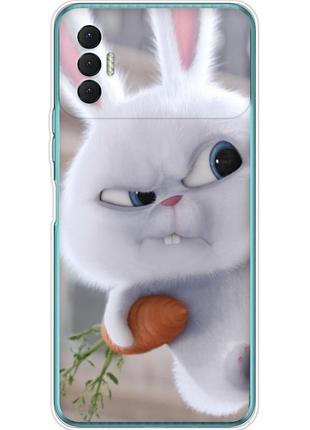 Чехол силиконовый с картинкой на tecno spark 8p (кролик снежок)