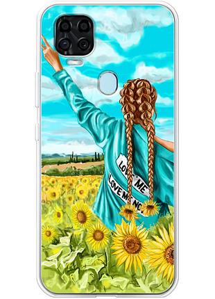 Чехол силиконовый с картинкой на zte blade v2020 (патриотический, девушка украинка)