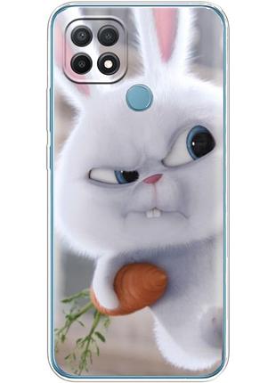 Чохол силіконовий з картинкою на oppo a15 (кролик сніжок)