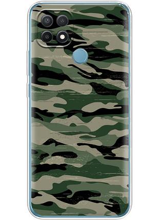 Чехол силиконовый с картинкой на oppo a15 (патриотический, камуфляж)