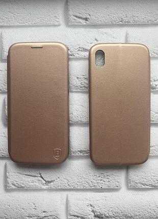 Чехол-книжка на xiaomi redmi 7a розовое золото