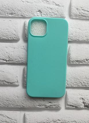 Силиконовый матовый чехол для apple iphone 13 бирюзовый