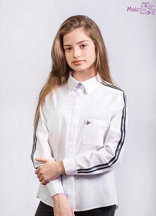 Шкільна блуза malena з синіми лампасами 170