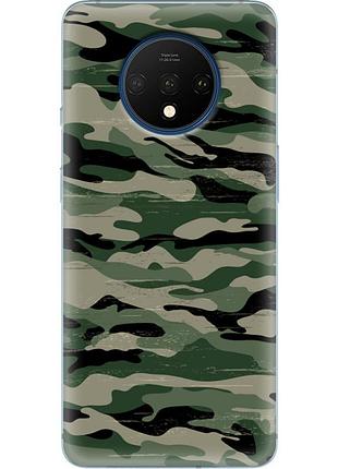 Чехол силиконовый с картинкой на oneplus 7t (патриотический, камуфляж)