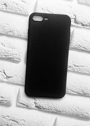 Силіконовий матовий чохол для iphone 7 plus / iphone 8 plus чорний