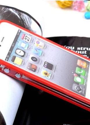 Бампер с прозрачной серединой для iphone 5 / 5s красный