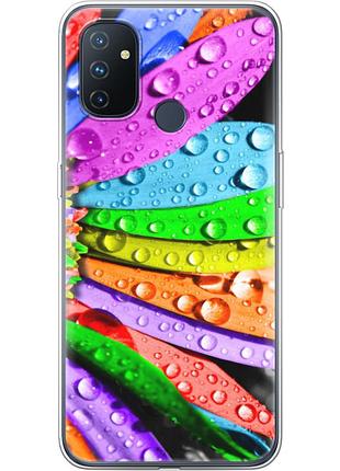 Чехол силиконовый с картинкой на oneplus nord n100 (цветные листья)