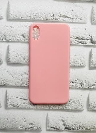 Силіконовий матовий чохол для iphone xs max рожевий
