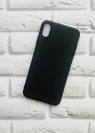 Силиконовый матовый чехол для iphone xs max черный