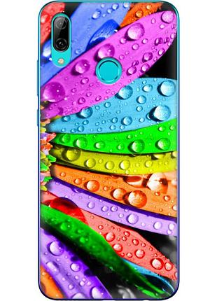 Чехол силиконовый с картинкой на huawei p smart 2019 (цветные листья)