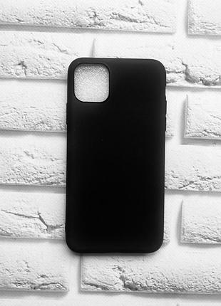 Силиконовый матовый чехол для iphone 11 pro max (6,5) черный