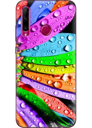 Чехол силиконовый с картинкой на huawei p40 lite e (цветные листья)