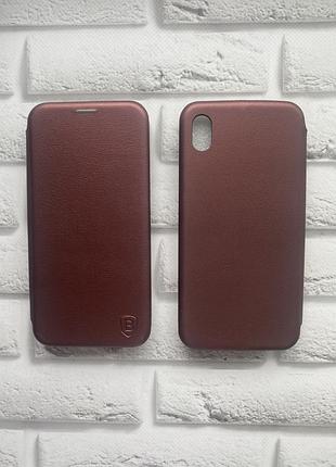 Чохол-книжка на xiaomi redmi 7a бордовий