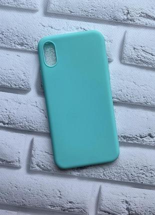 Силіконовий матовий чохол для iphone x / xs бірюзовий