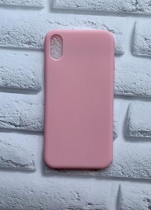 Силіконовий матовий чохол для iphone x / xs рожевий