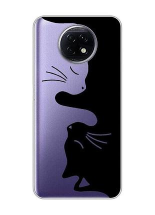 Прозрачный чехол для xiaomi redmi note 9t/redmi note 9 5g :: кошечки (принт 118)