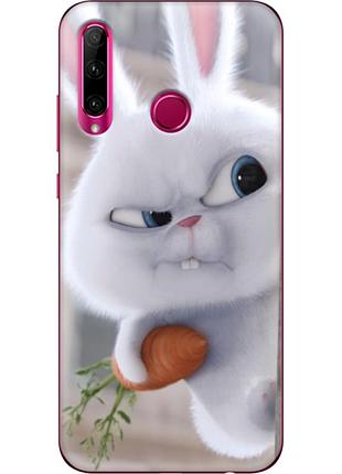 Чехол силиконовый с картинкой на huawei p40 lite e (кролик снежок)