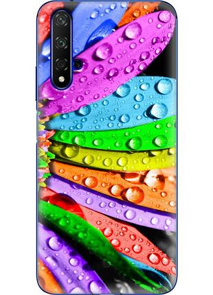 Чехол силиконовый с картинкой на huawei honor 20 (цветные листья)
