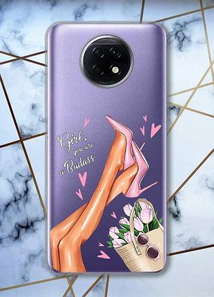Прозрачный чехол для xiaomi redmi note 9t/redmi note 9 5g :: ножки (принт 62)