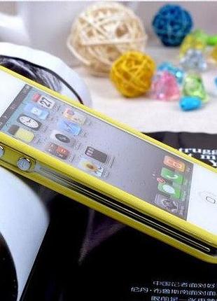 Бампер с прозрачной серединой для iphone 5 / 5s жёлтый