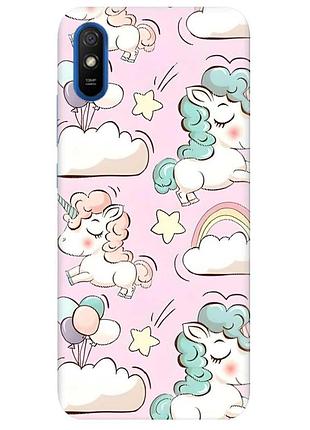 Чехол на xiaomi redmi 9a :: единороги (принт 106)