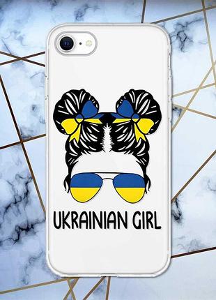 Прозрачный чехол для iphone 7, 8 :: украинская девушка (принт 113)