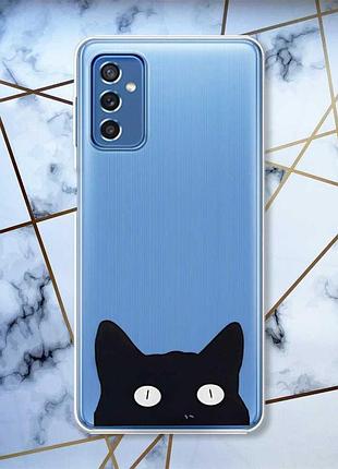 Прозорий чохол на samsung galaxy m52 дизайн котик принт 119