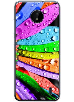 Чехол силиконовый с картинкой на nokia c20 (цветные листья)